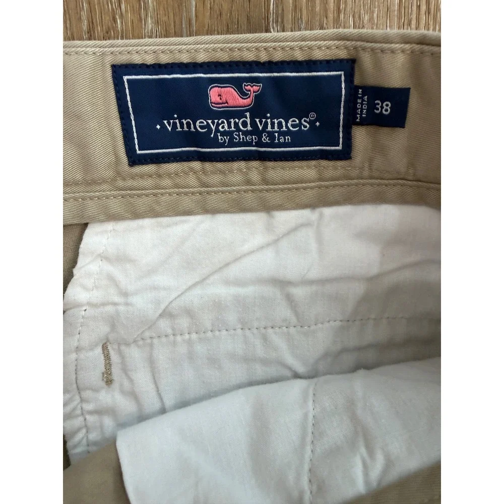 Vineyard Vines Breaker Shorts Mens 38 Tan Khaki Cotton Stretch Preppy Chino Golf